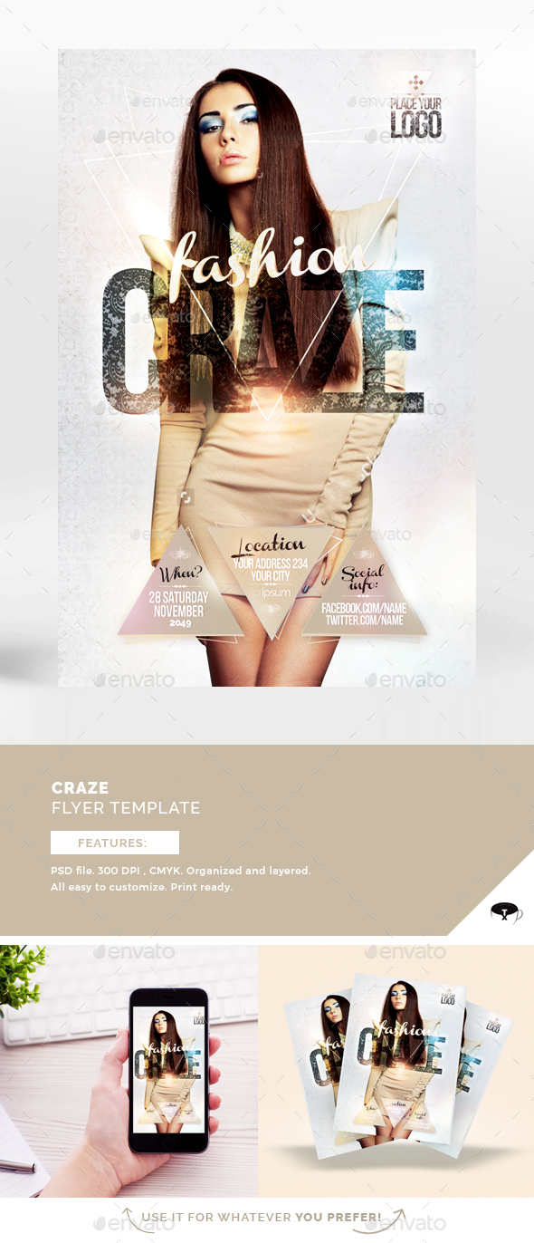 Fashion Craze Flyer Template - Flyers Print Templates
