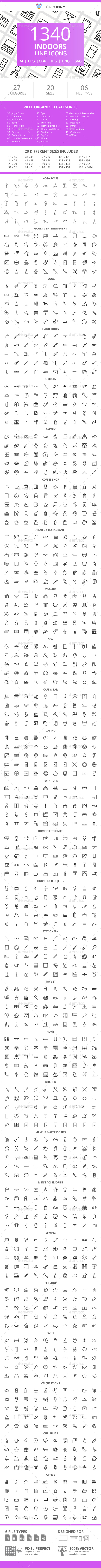 1340 Indoors Line Icons - Icons