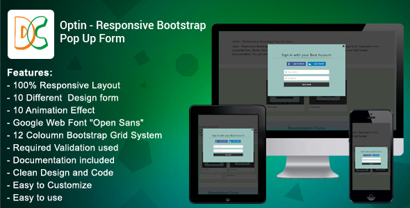 Optin - Responsive Bootstrap 3 Pop Up Form