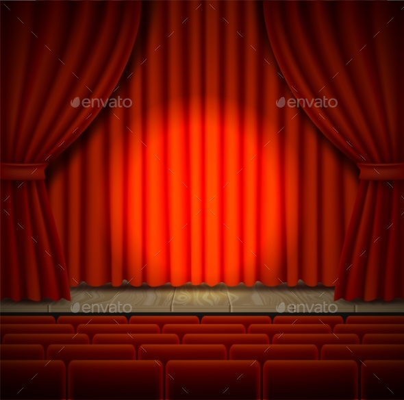 Concert Stage Vector Realistic Illustration - Backgrounds Decorative