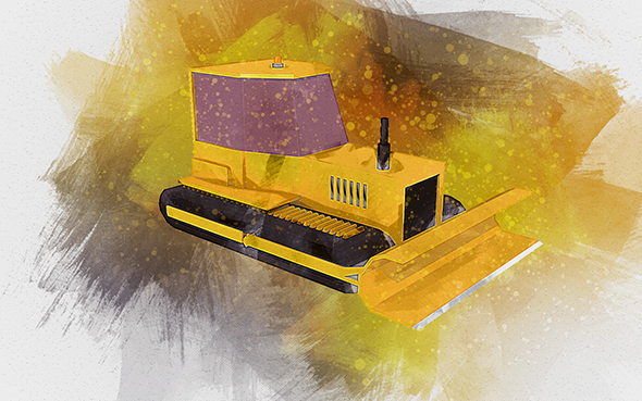 Low Poly Dozer - 3Docean 22406593