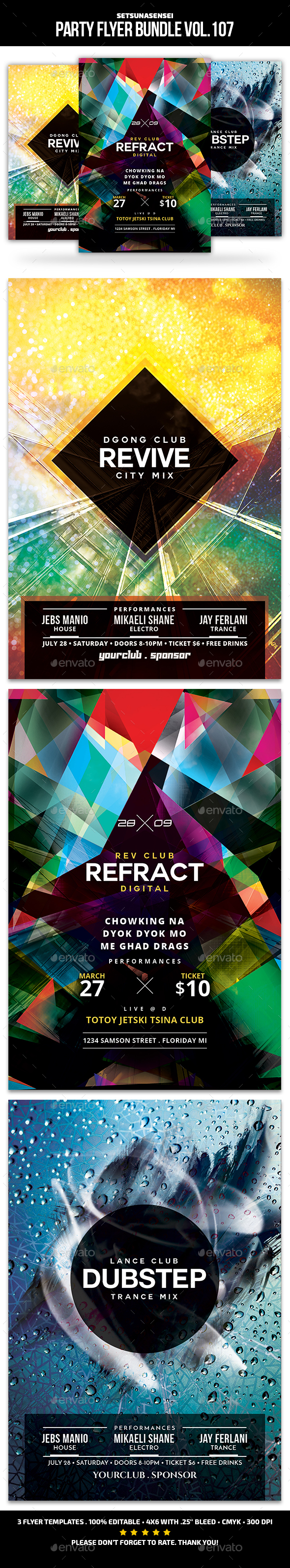 Party Flyer Bundle Vol.107 - Events Flyers