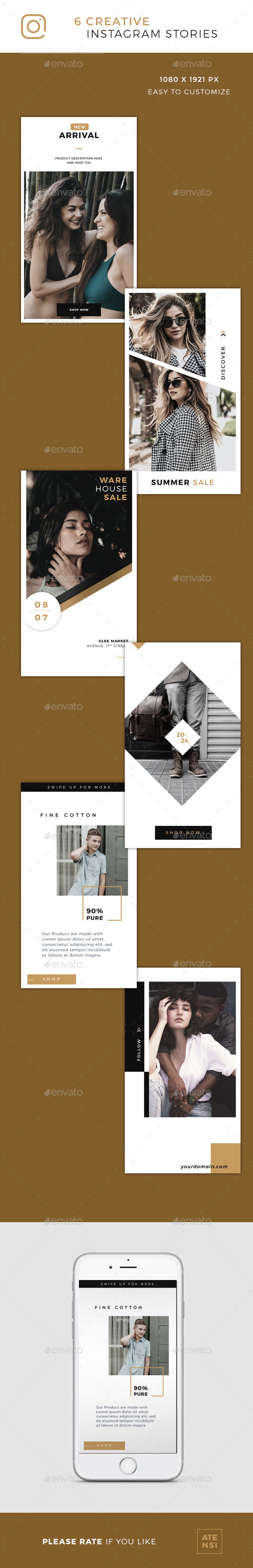 Clean Instagram Stories - Social Media Web Elements