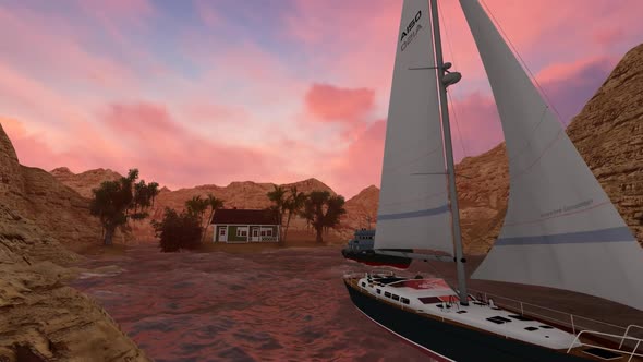 Mountains of sand between lakes in the afternoon alt