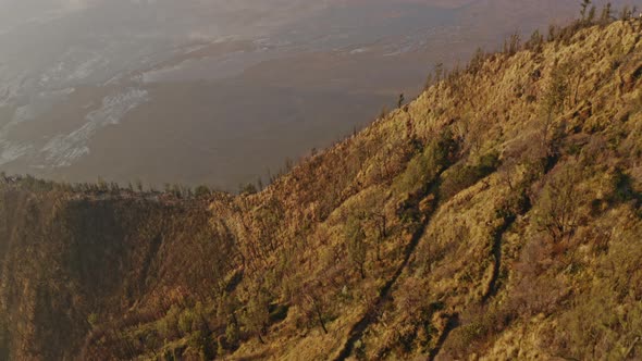 Drone Over Mountain Landscape Of Tengger Calder alt