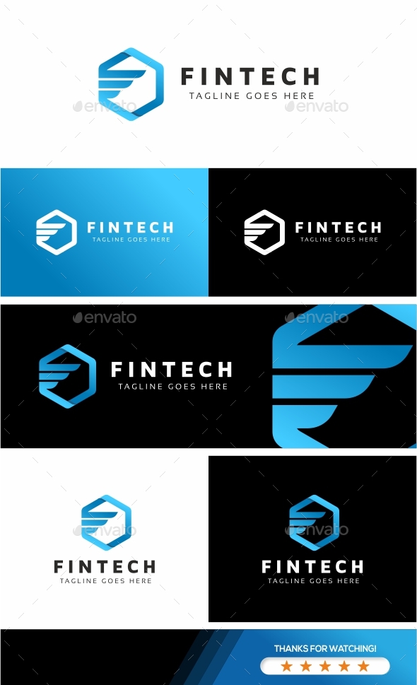 Fintech F Letter Logo - Letters Logo Templates
