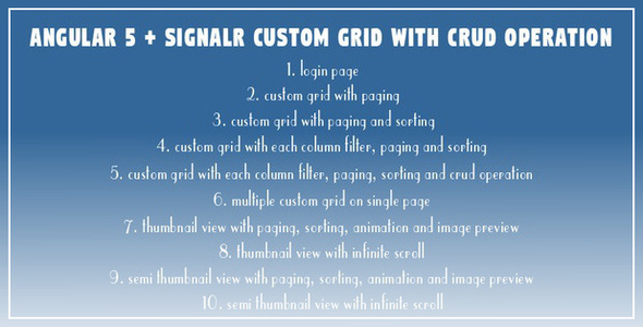 Angular 5 + SignalR Custom Grid with CRUD Operation - CodeCanyon Item for Sale