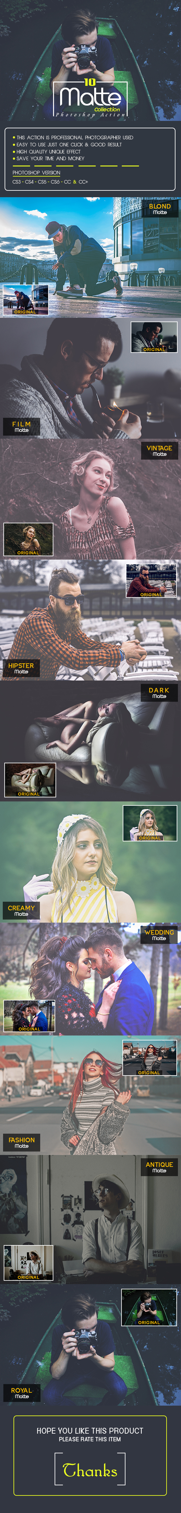 10 Matte Collection Photoshop Action - Photo Effects Actions