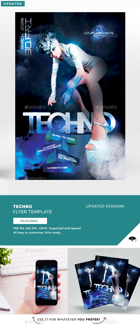 Techno Flyer Template - Clubs & Parties Events