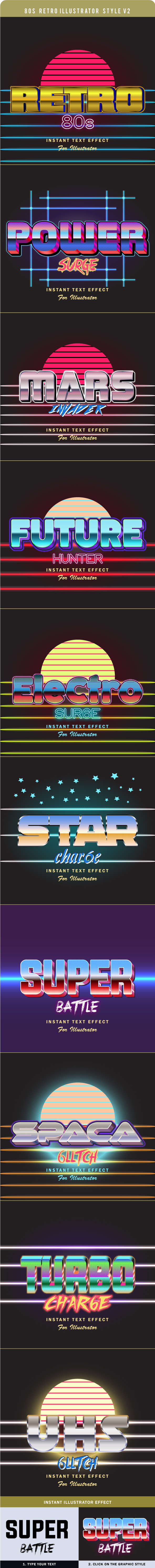 80s Retro Illustrator Style V2 - Styles Illustrator