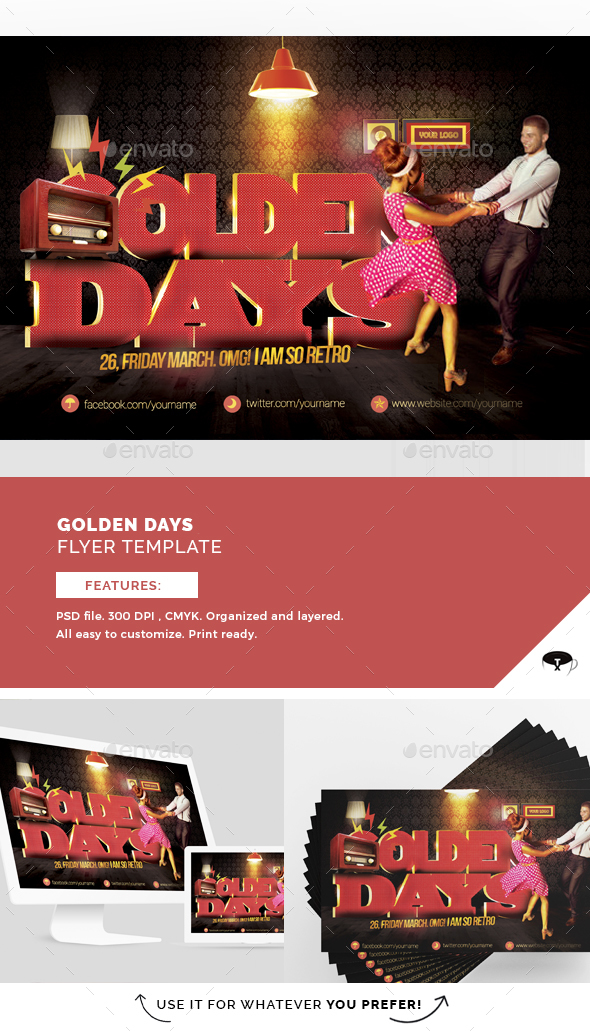 Golden Days Flyer Template - Flyers Print Templates