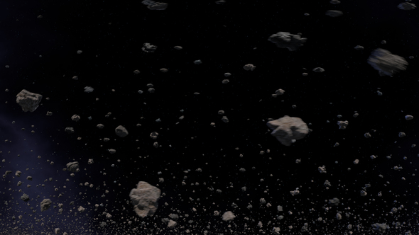 Through The Asteroids In Space 3D Stereoscopic 360 VR
