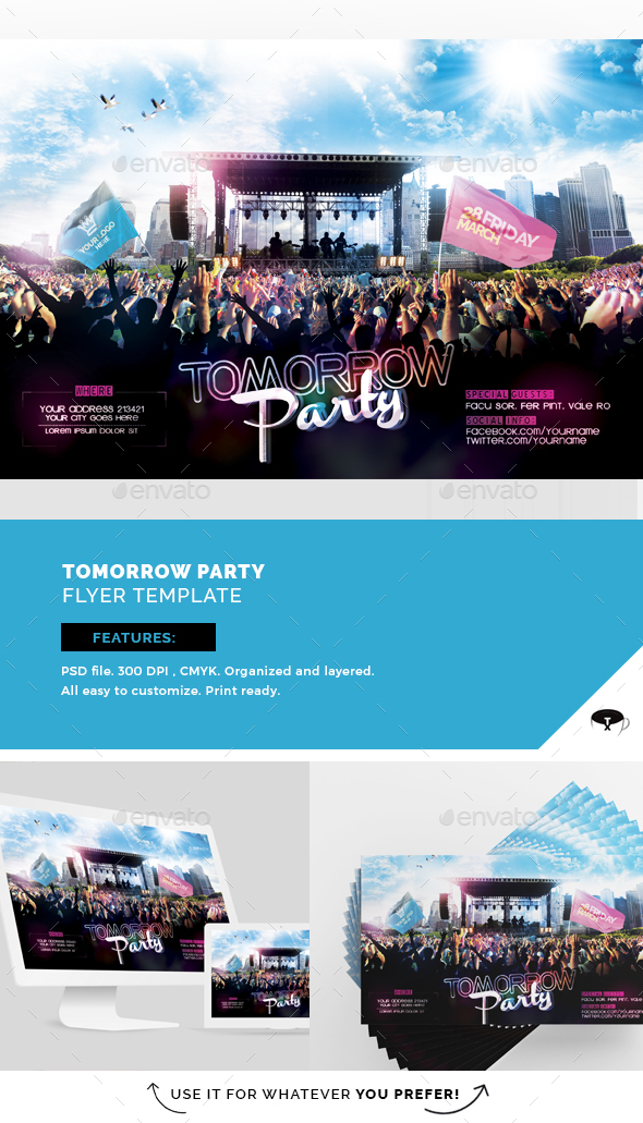 Tomorrow Party Flyer Template - Concerts Events