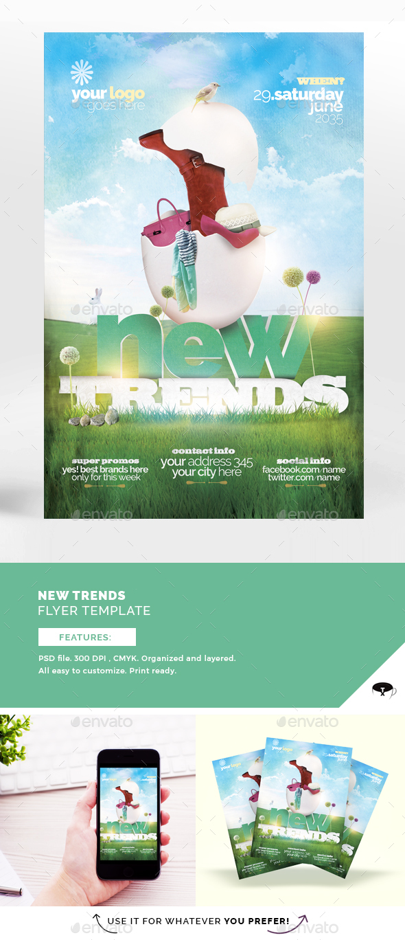 New Trends Flyer Template - Flyers Print Templates