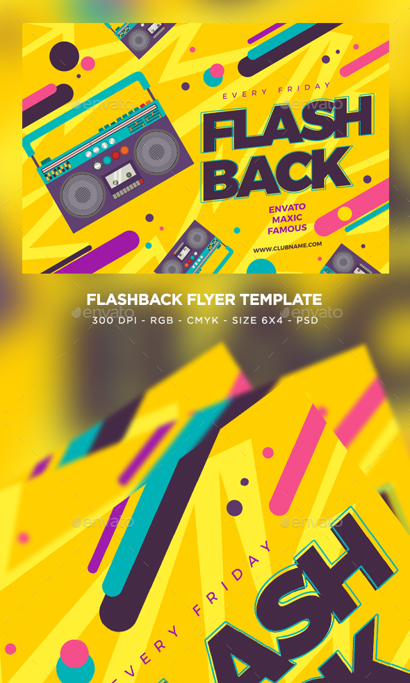 Flash Back Flyer - Clubs & Parties Events