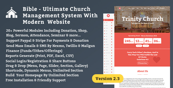 Bible - Church Management System With Shop, Donation & Attendance - CodeCanyon Item for Sale