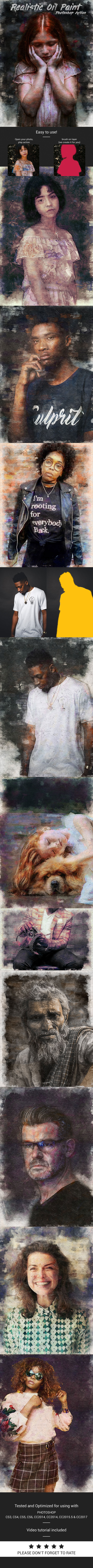 Realistic Oil Paint Photoshop Action - Photo Effects Actions