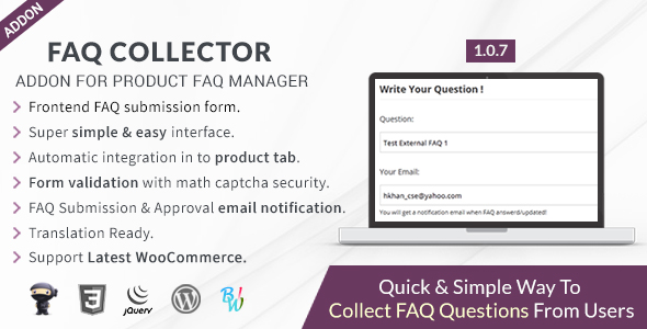 FAQ Collector - Addon For Product Faq Manager - CodeCanyon Item for Sale