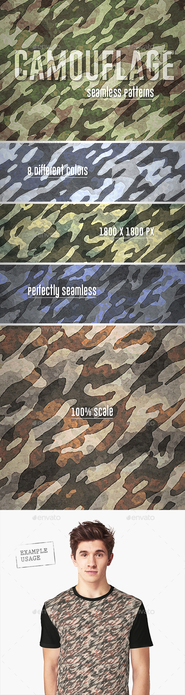 Camouflage Seamless Patterns - Patterns Backgrounds