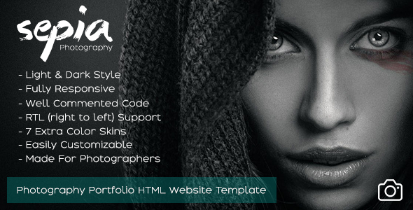 Sepia - Photography Portfolio HTML Website Template - Photography Creative