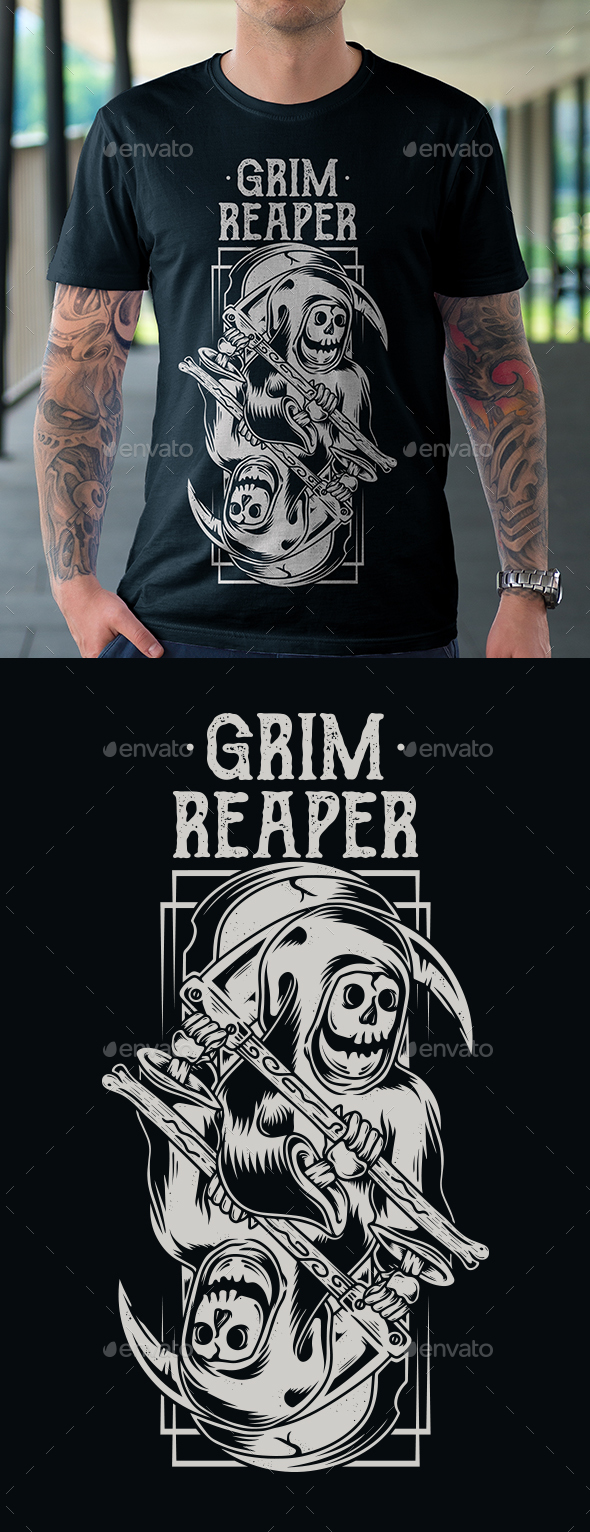 Grim Reaper T-shirt - Grunge Designs
