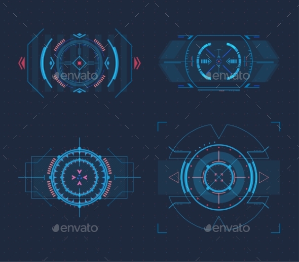 Set of Isolated Optical Sights for Weapons - Miscellaneous Vectors