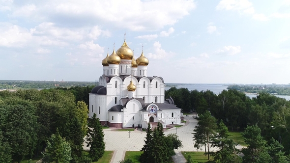 RAID on the Assumption Cathedral in Yaroslavl From the Air