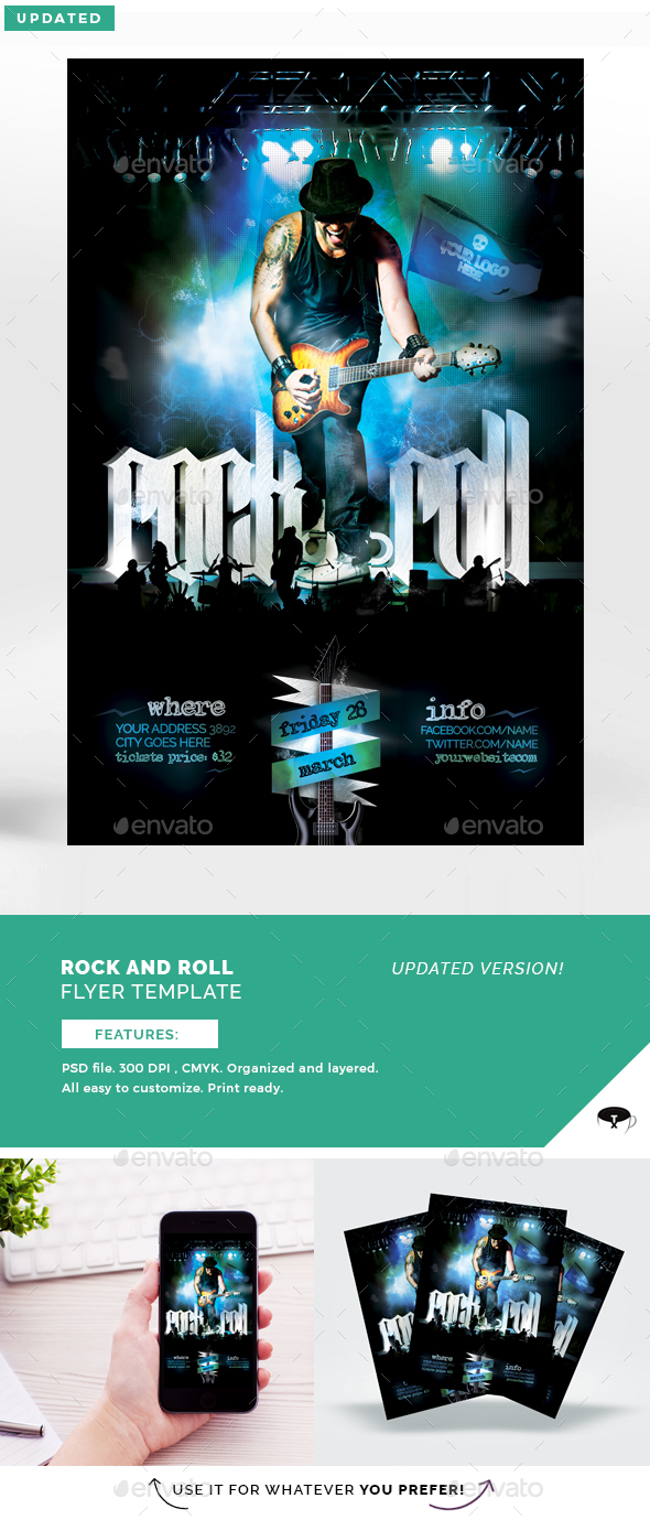 Rock & Roll Flyer Template - Flyers Print Templates