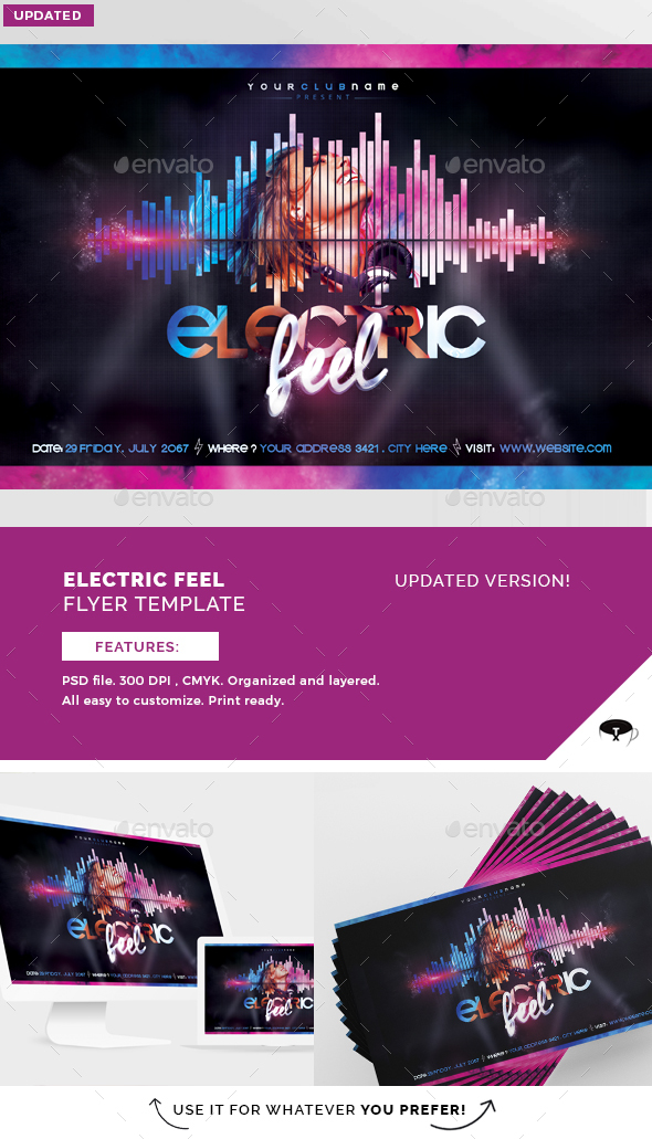 Electric Feel Flyer Template - Clubs & Parties Events