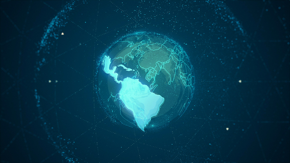 Latin America Maps on the Rotating Blue Earth 4K