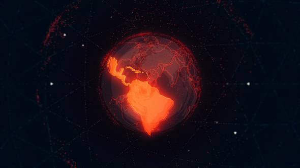 Latin America Maps on the Rotating Red Earth 4K