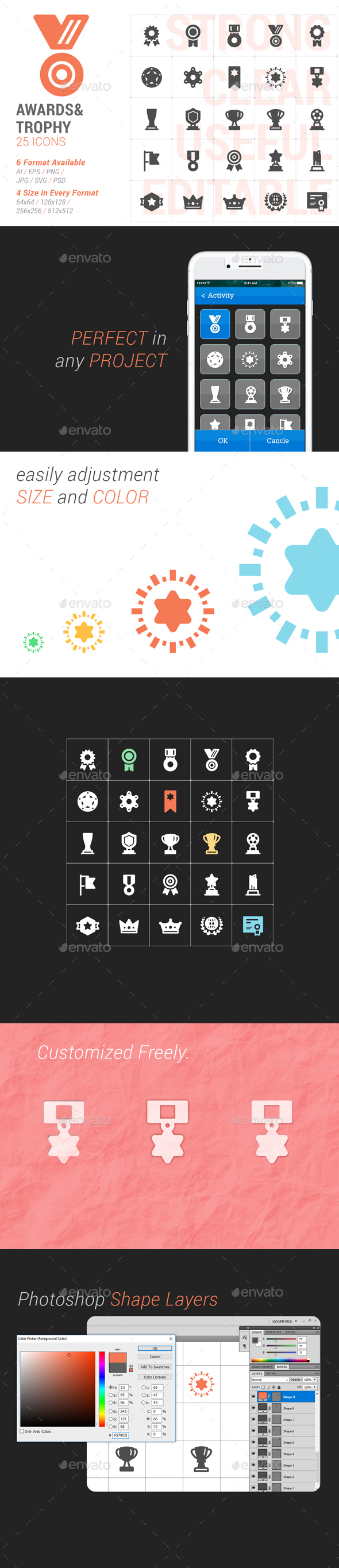 Awards & Trophy Part Filled Icon - Icons