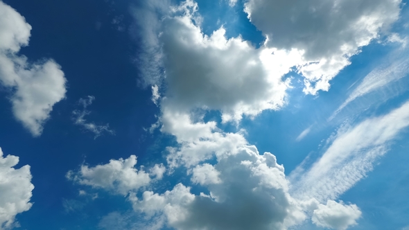 Clouds Are Moving in the Blue Sky, Stock Footage | VideoHive