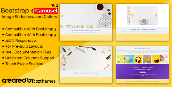 Bootstrap 4 Carousel - Image Slideshow and Gallery - CodeCanyon Item for Sale