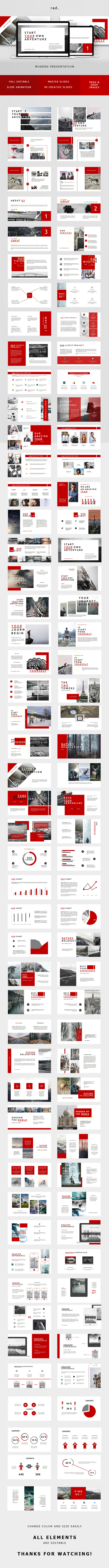 Red Minimal Keynote Template - Keynote Templates Presentation Templates