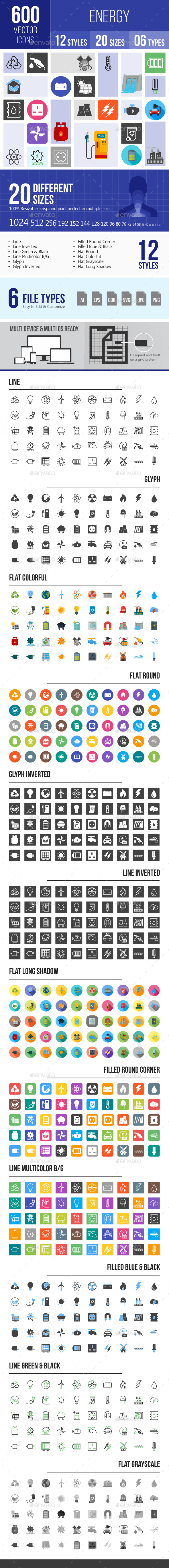 600 Energy Icons - Icons
