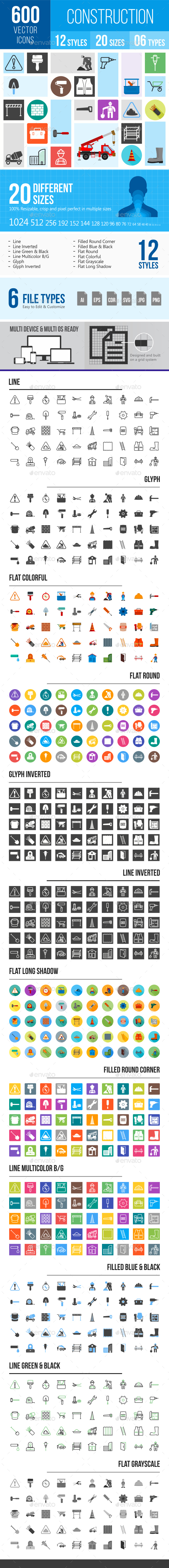 600 Construction Icons - Icons
