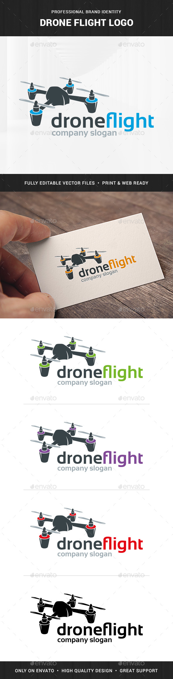 Drone Flight Logo Template - Objects Logo Templates