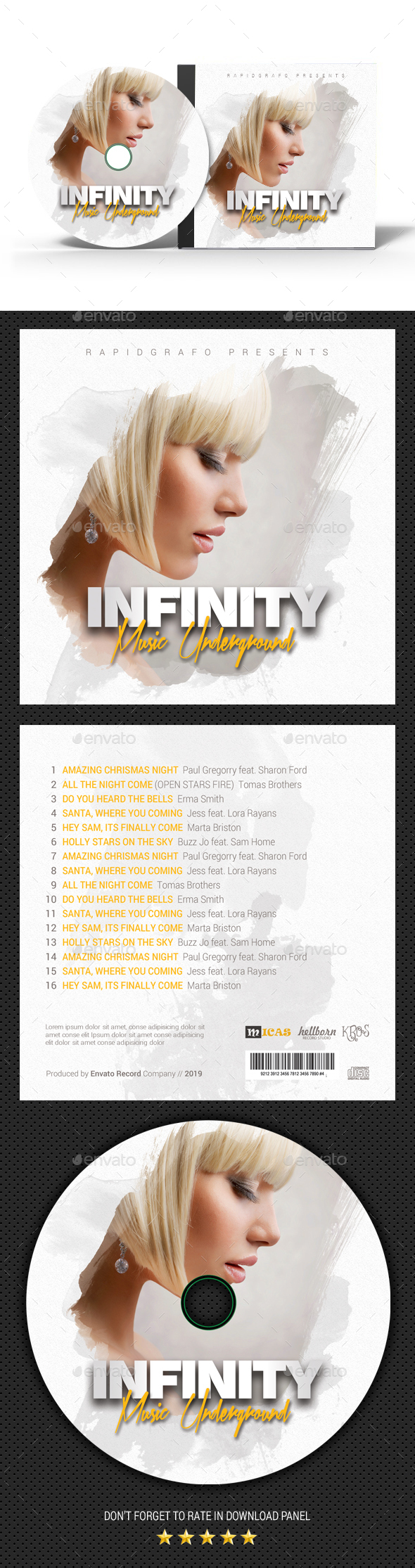 Infinity Music CD Cover - CD & DVD Artwork Print Templates