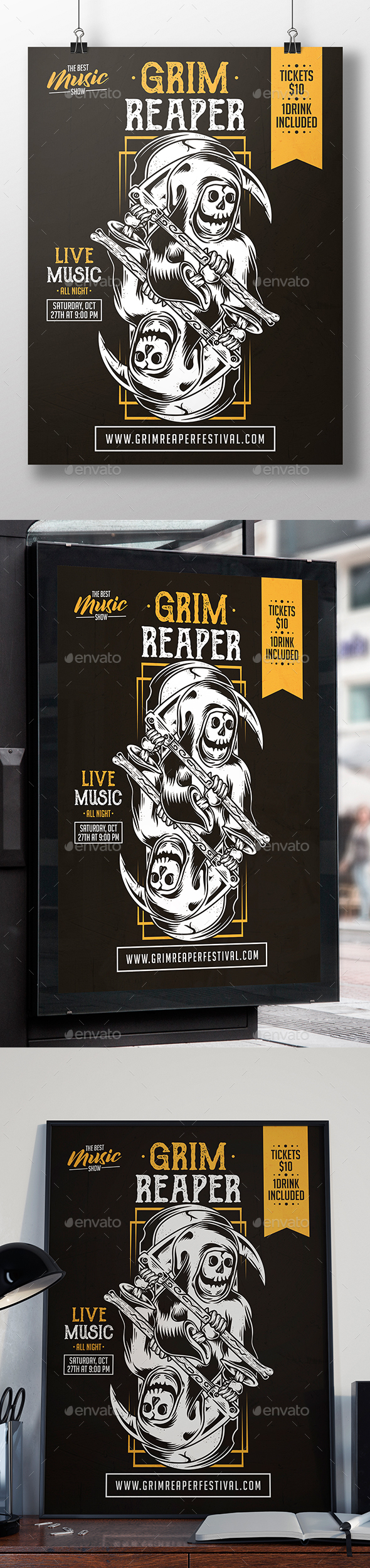 Grim Reaper Flyer Template - Concerts Events