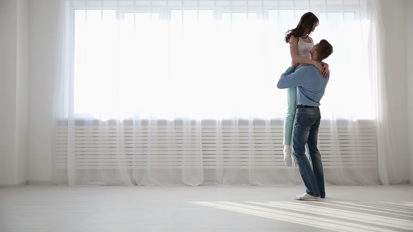 Beautiful Couple in Love Having Fun at Home