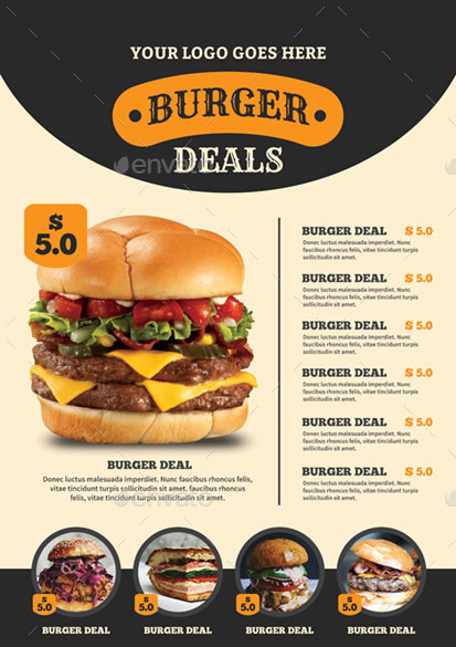 Burger Menu, Print Templates | GraphicRiver