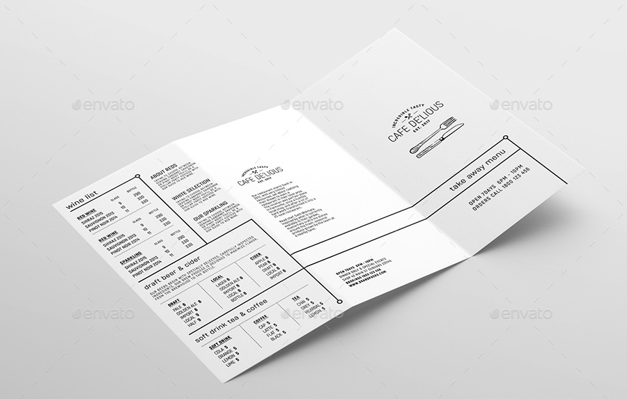 Trifold Menu Template, Print Templates | GraphicRiver