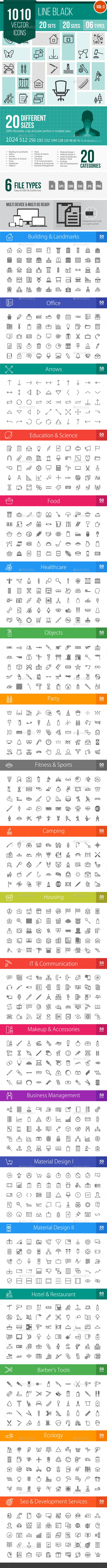 1010 Vector Line Icons - Icons