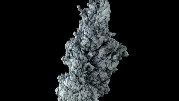 Grey ink in water, Slow Motion alt