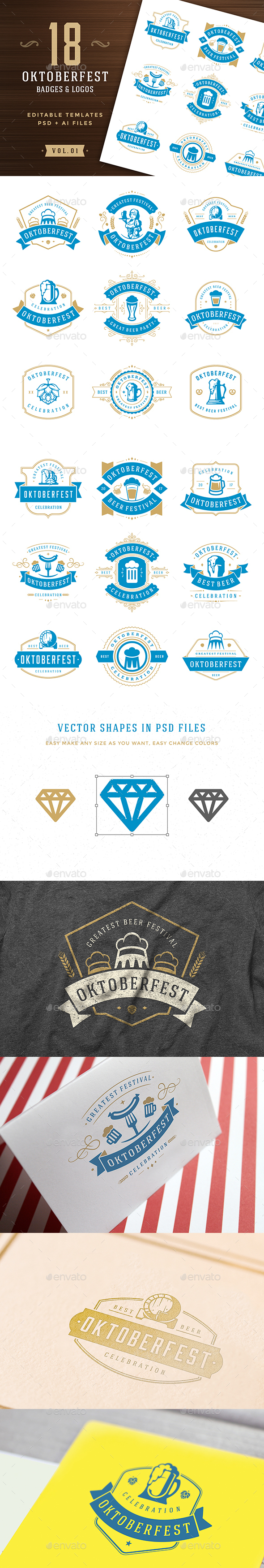 Oktoberfest Badges and Labels - Badges & Stickers Web Elements