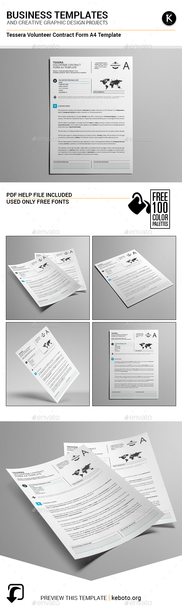 Tessera Volunteer Contract Form A4 Template - Miscellaneous Print Templates