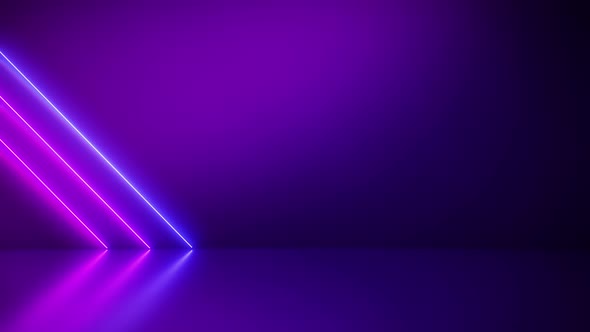Neon Futuristic Abstract Blue And Purple Light Shapes line diagonals On colorful Background.