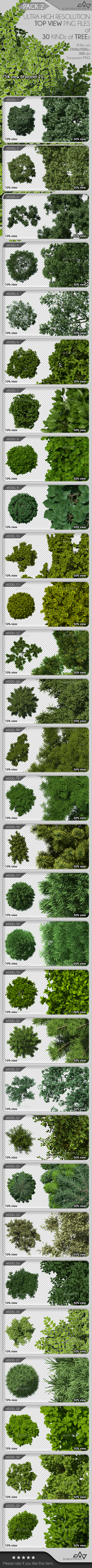 Top View Trees Pack 2 - Objects Illustrations