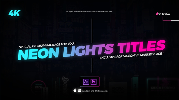 Neon Lights Titles - VideoHive 22429324